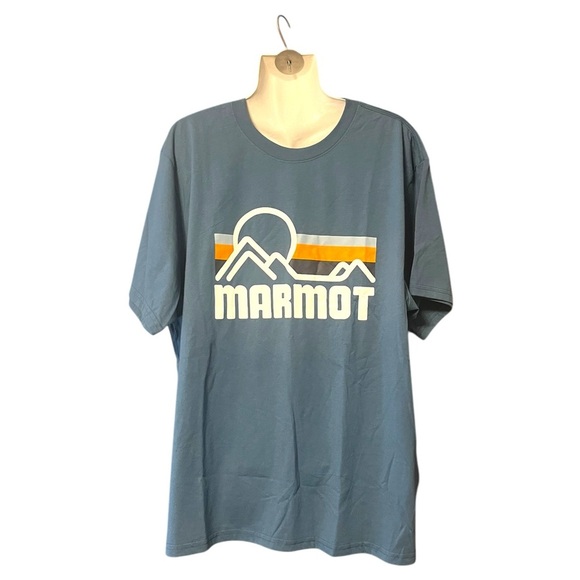 MENS MARMOT DUSTY TEAL CASTLE TEE Sz XXL - Picture 1 of 5